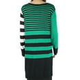 thumbnail image 2 of Alfani Womens Colorblocked Striped Tunic Sweater, Black, Small, 2 of 3