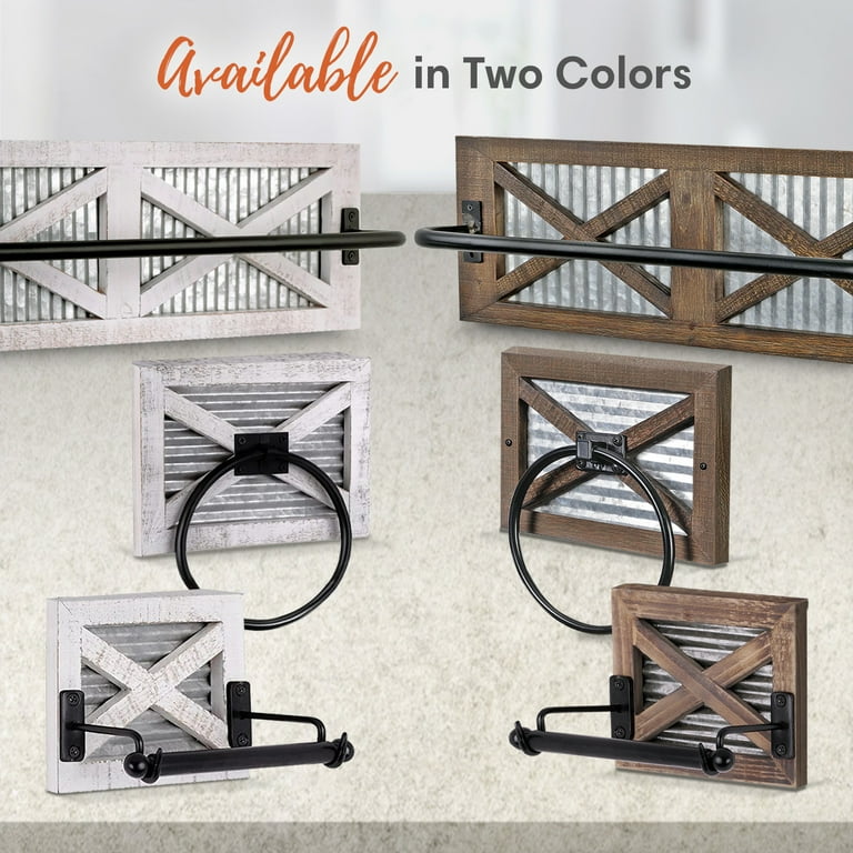 Autumn Alley Farmhouse Toilet Paper Holder Towel Ring for Bathroom Farmhouse Towel Rack Holder Set 3PCS Wall Mount for Farmhouse Bathroom Decor
