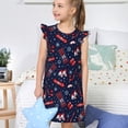 thumbnail image 4 of Balery Winter Sports Fun Pattern Camisón de princesa para niñas, pijama de algodón con mangas abullonadas, suave y bonito.-Small, 4 of 6