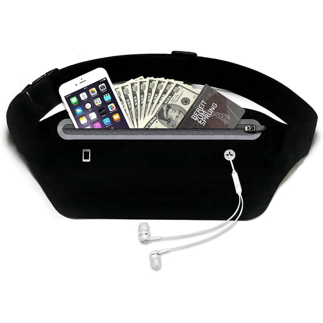 Cinturón para correr para mujer, ligero, soporte para teléfono para correr, riñonera fina para correr, para gimnasio, ejercicio, caminata, soporte para teléfono con dinero de viaje,