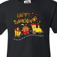 thumbnail image 4 of Inktastic Happy Thanksgiving Turkey Train with Food Youth T-Shirt, 4 of 5