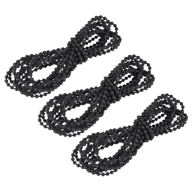 Unique Bargains Chaîne à Billes pour Stores de 5,47 Yards 3 Pcs Stores à Rouleau pour Pièces de Réparation de Fenêtre, Noir