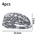 thumbnail image 2 of Diademas anchas para mujeres, bandas para la cabeza Boho Bandeau, envolturas para la cabeza de entrenamiento, envolturas para el cabello elásticas y antideslizantes, 2 of 5