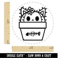 thumbnail image 2 of Peeking Cat Potted Cactus Self-Inking Rubber Stamp Ink Stamper - Blue Ink - Medium 1 Inch, 2 of 7