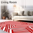thumbnail image 2 of ODIKA 2'x3' Machine Washable Non-Slip Area Rug, Festive Cane Striped Latch Hook Kit Pre Printed Canvas Needlework High Traffic Rug, Red, 647902, 2 of 7