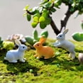 thumbnail image 3 of SPRING PARK 2Pcs Mini Rabbit Garden Fairy Ornament Plant Pot Home Figurine Decor, 3 of 7