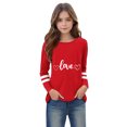 thumbnail image 4 of Fesfesfes Kids Girls Casual 2025 Valentine's Day Heart Print T-shirt Fashion Cute Round Neck Print Long Sleeve Soft Tunic Tops Tees 3-14 Years(Red,5 Years), 4 of 5