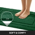 thumbnail image 2 of Alfombra de baño HOMEIDEAS de 2 piezas, supersuave y absorbente, color verde oscuro, 2 of 9