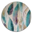 thumbnail image 2 of Designart "Elegant Purple Tropical Leaves" Floral Leaves Metal Round Art Living Room, 2 of 5
