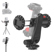 Zeadio Universal Phone Tripod Mount, 360° Rotation Cell Phone Holder Clamp with Dual Rotatable Cold Shoe & 1/4" Thread, Compatible with Smartphone, Camera Hot Shoe, Tripod, Selfie Stick