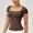 Brown, variant on Women's Solid Color Drying Sport Train Short Sleeved Shirts