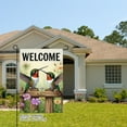 thumbnail image 2 of AMHNF Welcome Hummingbirds Linen Garden Flag for Spring Summer Home Outdoor Garden Yard Door Decor 12x18 inch, 2 of 5
