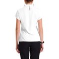 thumbnail image 3 of INSPIRE CHIC Work Top for Women's Stand Collar Cap Sleeve Keyhole Back Elegant Business Blouse 2XL White, 3 of 6