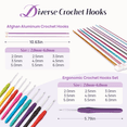 thumbnail image 6 of Yarniss Crochet Kits for Beginner Adults,1136 Yards Yarn Skeins Balls and Crochet Set with 9 Size Crochet Hooks, Afghan Crochet Needles 2.0-6.0mm,Knitting Kits Storage Organizer, 6 of 6
