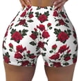 thumbnail image 2 of Lsque Rose Flowers Pattern High Waisted Biker Shorts for Women-Tummy Control Fitness Athletic Workout Running Yoga Gym Shorts,Moisture-Wicking-Small, 2 of 9
