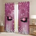 thumbnail image 2 of Homewish Girly Elegant Eyelash Blackout Curtains Set of 2 (52x84 Each) for Female Men Adults,Bling Glitter Window Curtains,Sparkling Crystal Curtains and Drapes,Breathable Home Decor, 2 of 6