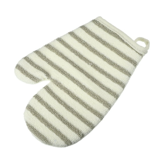 Unique Bargains 1 Pc Shower Gloves Exfoliating Gloves for Bathroom 8.66"x6.50" Beige