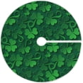 thumbnail image 1 of FMSHPON Clover Leaves Shamrock Xmas Christmas Tree Skirt Stand Mat for Holiday Party Decoration Indoor Outdoor 36 inches, 1 of 6