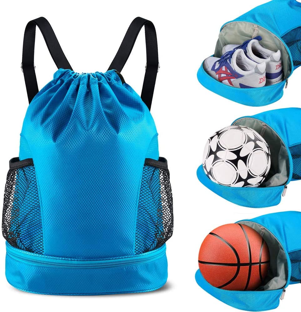 Swimming Gear Soccer Sports Equipment Mesh Drawstring Bag/Backpack Bag/Duffle Bag for Gym Training Volleyball Laundry Football Basketball Beach Toys 