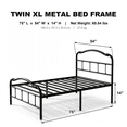 thumbnail image 7 of Apextella 14 in Twin XL Metal Platform Bed Frame with Vintage Wavy Headboard, No Box Spring Needed, Underbed Storage, 7 of 7