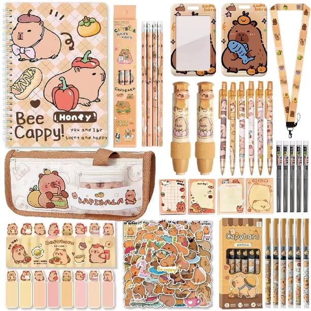 RHUIOKJLDF Set de útiles escolares de capibara kawaii, 30 piezas