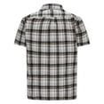 thumbnail image 3 of AHTJRT Big Tall Men's Casual Short Sleeve Plaid Button Down Shirt Classic Fit Chest Pocket Tees Gray M, 3 of 5
