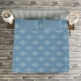 thumbnail image 3 of Ambesonne Geometric Quilted Bedspread Set 3 Pcs, Medieval Pattern, Queen Size, Slate Blue Cream, 3 of 3