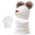 thumbnail image 3 of Gorro de invierno de punto para niños Guantes de protección de cuello de 3 piezas Overol de invierno para niños (1-3 años) Blanco- esquí esquí Gafas de esquí, 3 of 4