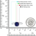 thumbnail image 4 of Bezel Set 8mmX8mm Cushion Women Engagement Ring Simulated Blue Sapphire 925 Sterling Silver, 4 of 5