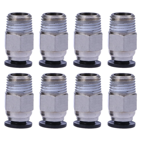 MasteelfCA 8 Pcs Connecteur Pneumatique Droit Professionnel en PTFE pour Imprimante 3D (Argent)