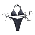 thumbnail image 2 of Bikini para mujer Traje de baño de traje de baño para actividades acuáticas de clubes Spas de vacaciones Negro l, 2 of 9
