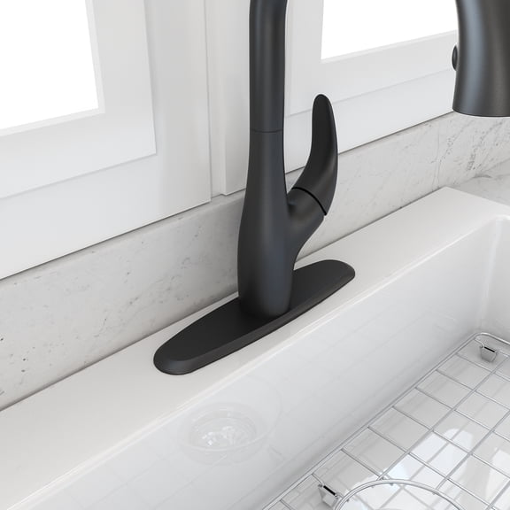 BOCCHI 2180 0004 MB Traditional Kitchen Faucet Deck Plate Oval Matte Black