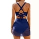 thumbnail image 4 of Traje de Baño Bikini Set de 2 Piezas con Bralette Acolchada Push-Up, Parte Inferior de la Cintura Alta Y Falda Transparente, Tela Estirable Seca para Vacaciones en la Piscina de la Playa, 4 of 9