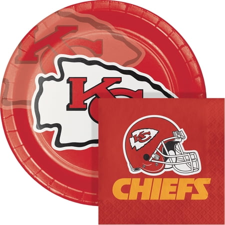 Kansas City Chiefs Paper Plate and Napkin Party Kit 64 ct