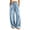 Blue, variant on Women's Tall Wide Leg Pants Smocked High Waist Palazzo Pants with Pockets Soft ribbed fabric, wide leg drape, smocked high waist and side pockets for tall-friendly lounging