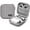Grey Oxford, variant on Small Travel Carrying Storage Case, 4.4"x4.4" Charger Organizer, Pouch compatible with MacBook Power Adapter, Laptop Accessories Cables, Cords, USB Drives, Earphones(Black PU)