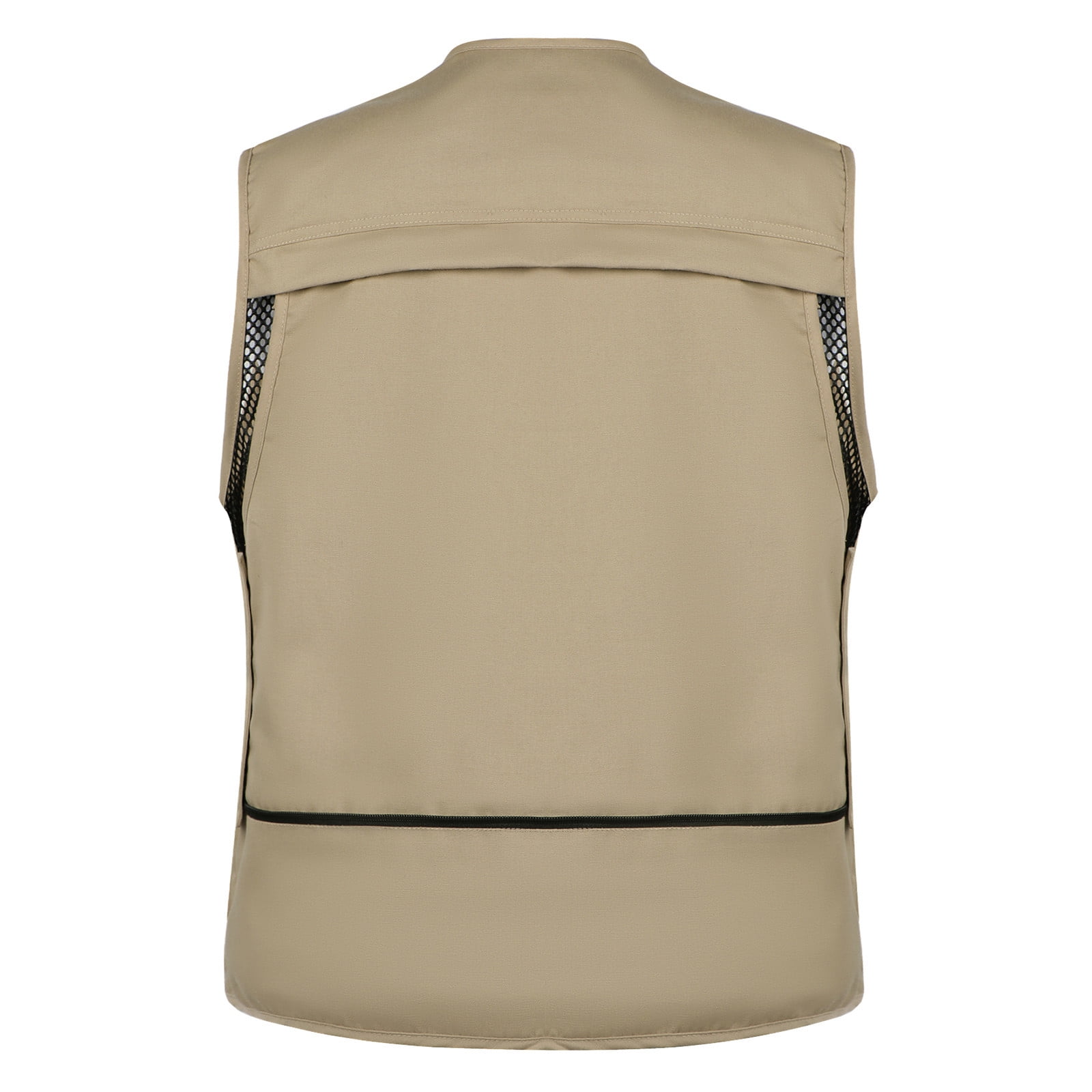 Puntoco Plus Size Coat Clearance Mens Gilet Waistcoat Multi Pocket Fishing  Hunting Hiking Vest Waistcoat Jacket Beige 14(XXXL)