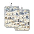 thumbnail image 7 of Yayeee Pot Holders Kitchen Heat Resistant with Pocket 7"x9.8" Cotton Oven Cooking Hot Pads, Snowy Mountains, 7 of 7