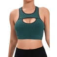 thumbnail image 3 of FANNYC Women's High Impact Support Sports Bra Seamless Wireless Racerback Sports Bra Breathable Mesh Yoga Tank Top Vest Gym Running Workout Activewear Bras With Removable Pad,6 Colors, 3 of 8