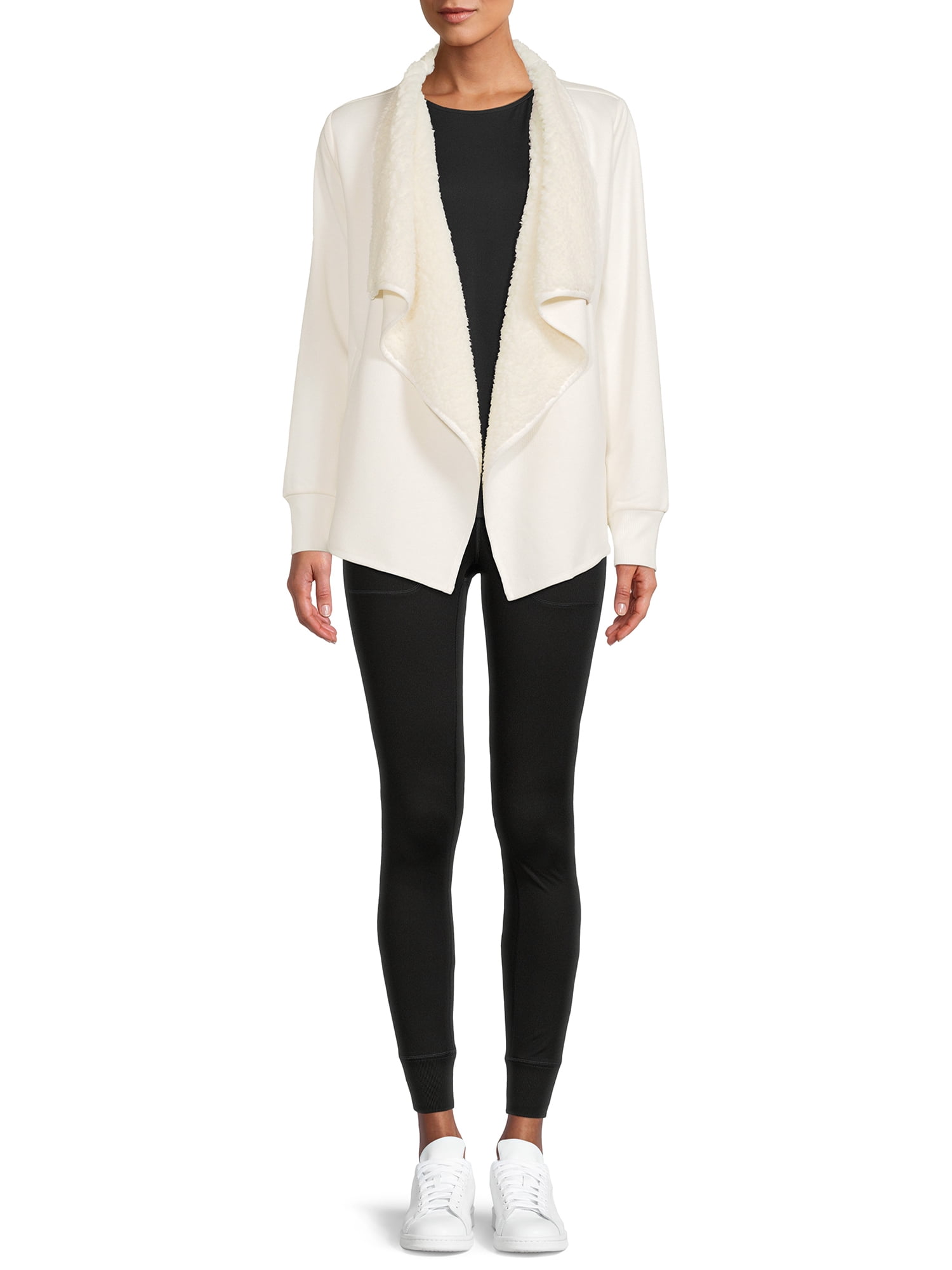Athletic Works Sherpa Lined Cardigan, Sweater (Women's)