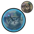 thumbnail image 2 of Indoor 12' Voice-Activated Luminous Decoration Wall Clock With LED Night Light Cat Wearing A Jester Hat, 2 of 8