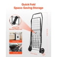 thumbnail image 6 of Folding Grocery Cart with Dual Baskets Waterproof Liner Wheels 100 LBS Large Capacity Heavy Duty Laundry Basket for Shopping Camping Luggage, 6 of 6