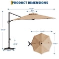 thumbnail image 2 of 10FT Offset Cantilever Patio Umbrella with Solar-Powered LED Lights - 360° Rotation & Easy Tilt - Waterproof Polyester Shade - Cross Base Included - Outdoor Sun Shade, 2 of 9