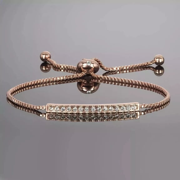 2 Ct Round Cut White Moissanite Tennis Bracelet 14K Rose Gold Plated Solid 925 Sterling Silver 7 IN
