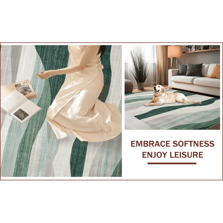 ODIKA Ultra Soft Area Rug 5x7, Non Slip, Stain Resistant