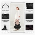 thumbnail image 5 of Capamaster Leather Hobo Bag Women Retro PU Bag Large Crossbody Shoulder Bag Casual Handbag Purse Top-handle Satchel Bags Black, 5 of 7