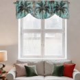 thumbnail image 3 of Tie Up Valances for Windows, Boho Coastal Tree Adjustable Valance Curtains Window Treatment for Living Room, Ocean Vintage Tropical Plant Flower Rod Pocket Kitchen Curtains & Drapes 60x18 Inch, 3 of 9