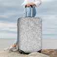thumbnail image 3 of Lsque Silver Mosaic Printed Luggage Cover, Travel Luggage Protector,Scratch and Dirt Resistant, Fits 18-32 Inch Luggage - X-Large, 3 of 9