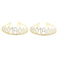 thumbnail image 4 of 2 Pieces Black Crown Birthday Rhinestone Crown Banquet Size 1 Golden, 4 of 8