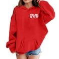 thumbnail image 5 of FYDUU Graphic Hoodies for Girls Bow Print Hooded Sweatshirts Casual Long Sleeve Pullover Tops Fall Cute Trendy Comfy Clothes 9-10 Years, 5 of 6
